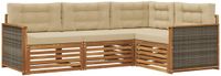 vidaXL - Buiten - bank - set - 4 - st - Natuurlijk - en - Beige