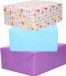 Bellatio Decorations Shoppartners Bv 3x Rollen kraft inpakpapier lichtblauw/paars/happy birthday 200 x 70 cm