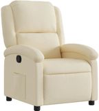 vidaXL Fauteuil - Verstelbaar - Stof - Crèmekleurig