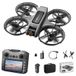 YLRC YL156 Drone RC avec télécommande grand écran, double caméra 720P, moteur sans balais, positionnement par flux optique, protection 360°, multi-vitesses, mode sans tête, lumières LED, pour voyage et camping, noir