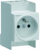 modulair Hager SNS216 stopcontact met penaarde voor DIN-rail montage