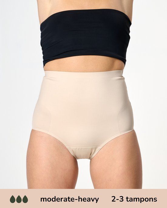 moodies period undies Moodies Shaping High Waist Hiphugger - Menstruatie & Incontinentie Ondergoed - Beige - Maat S