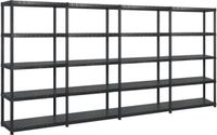 vidaXL Opbergrek - 5-laags - 340x40x185 cm - Kunststof - Zwart