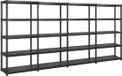 vidaXL Opbergrek - 5-laags - 340x40x185 cm - Kunststof - Zwart