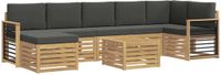 vidaXL Hoek loungeset 7 zitplaatsen Polyester Wit en antracietkleurig