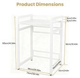 StarTech Wit Regal voor wasmachine en droger - 105 cm - Hoogte verstelbaar - Metalen frame - Voor zelfmontage - Ruimtebesparend