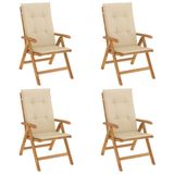 vidaXL Fauteuil de jardin Assise capitonnée Polyester Beige