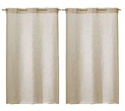 Linder 0169/29/475RI gordijnen Kaolin, met oogjes, beige, 2 stuks, 70 x 120