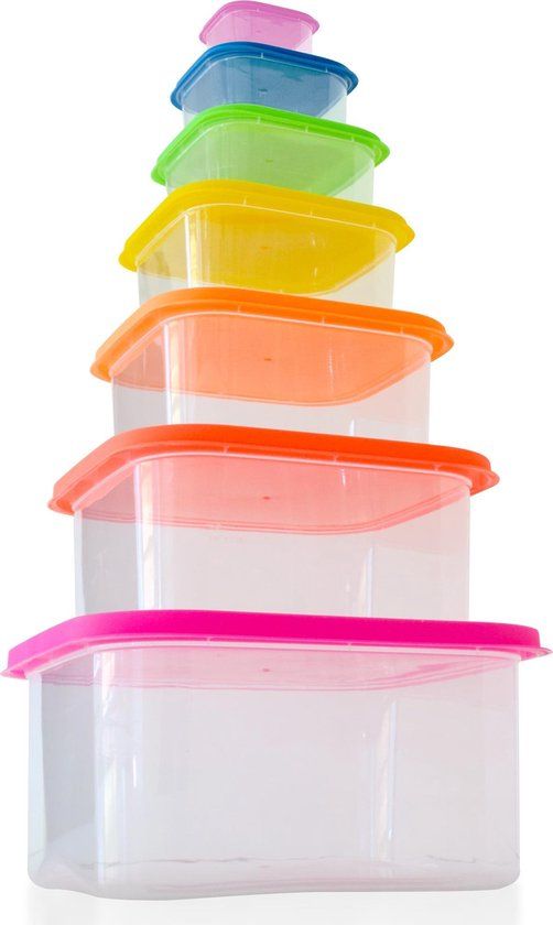 Herzberg Cooking 7-in-1 Voedselcontainers - Vierkant - Transparant