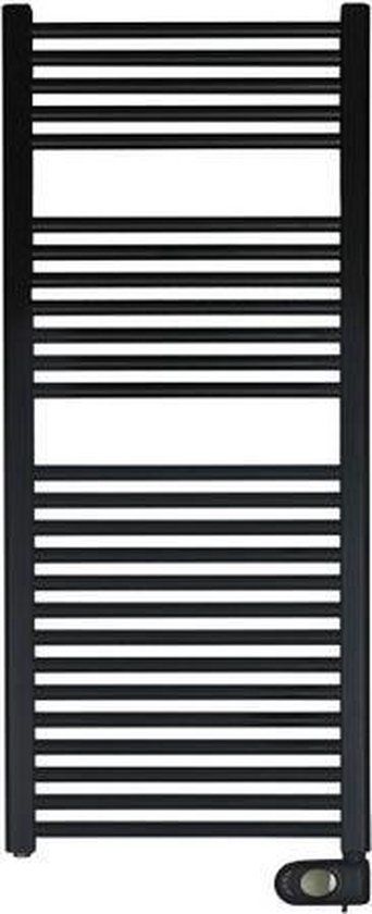 Zehnder Aura E elektrische handdoekradiator - 90.6x50cm - Zwart Mat