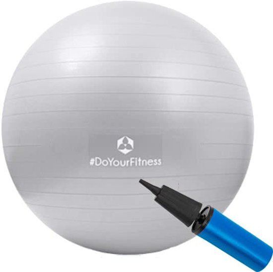 #DoYourFitness - Gymnastiek Bal - Â»OrionÂ« - zitbal en fitness bal ter ondersteuning van lichaamshouding coÃ¶rdinatie en balans - Maat : 85 cm. - zilver