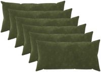 vidaXL Kussensloop 6 pcs Heerlen Groen 40 x 80 cm Microfiber Fleece