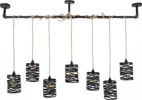 Duverger Wrapped Metal - Hanglamp - metalen kappen - 7 lichtpunten