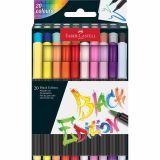Faber-Castell 116452 Black Edition Brush Pen Set - 20 Assorted Colours