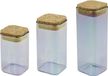 Fackelmann Tasty Green set de bocaux en verre, 280 ml, 330 ml, 450 ml, avec couvercle en liège, 3 pièces