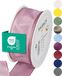 Halbach Seidenbänder Premium cadeaulint met draadrand, breedte 40 mm, lengte 25 m, Öko-Tex 100 gecertificeerd lint, taftlint, made in Germany, kleur: donkerroze