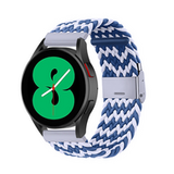 Samsung Braided nylon bandje - Blauw / wit - Galaxy watch 7 / Galaxy Watch FE - 40mm & 44mm