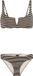 Protest PRTBurst Bikini Set Dames - Kit Offwhite - Gestreept - Haak- en oogsluiting - Uitneembare vulling - Medium dekking - XL