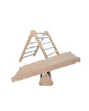 ASO Solutions GmbH Kletterset 4-in-1 – Klimdriehoek en schommel gemaakt van natuurlijk hout – Montessori speeltoestel voor binnen – geproduceerd in de EU