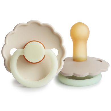 FRIGG Soother Daisy Latex Cream night /Croissant night 6-18 months, 2 pieces
