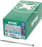 Spax - Spaanplaatschroeven - Torx 30 Platkop - 6 x 140mm - Deeldraad - RVS (100 stuks)