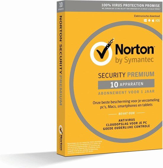 Norton Security Premium - 10 Apparaten - 1 Jaar - Windows/Mac/iOS/Android