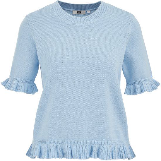 WE Fashion Dames gebreide trui met ruches