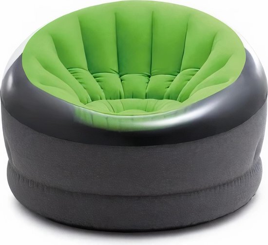 Intex opblaasbare loungestoel 112 cm vinyl grijs/groen