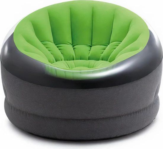 Intex Opblaasbare Loungestoel 112 cm Vinyl Grijs/Groen