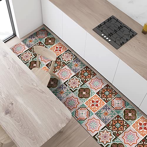 Crearreda Keukentapijt, 240 cm x 50 cm, Sicilian-vinyl, antislip, wasbaar, keukenloper, Made in Italy