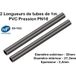 Lot de 2 barres tube rigide PVC pression PN16 32 mm : longueur 1 m