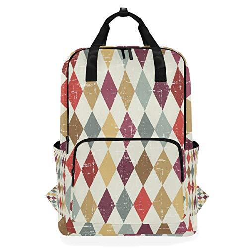 MONTOJ Reizen Rugzak Abstract Retro Patroon School Rugzak