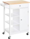 Homcom Keukenkar 66x39.5x86.5cm MDF Wit