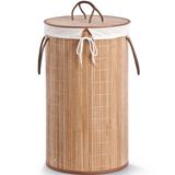 Zeller Wasmand - bamboe hout - rond/deksel - 35 x 60 cm - 73 Liter