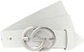 Vanzetti Leren Riem Full Leather Buckel Belt W80 White Wit