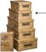 5Five Boîte de rangement - 5x - couleur bois - L36 x L24.5 x H12.5 cm - Carton solide - Woodybox