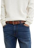 Tom Tailor - TTSCOTT leren riem met vierkante gesp - Maat 85 - light brown uni