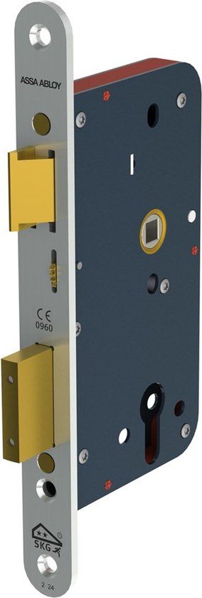 Lips Insteekslot - RVS geborsteld - RVS - Lips 2424 DIN LS noodslot rechthoekig, doornmaat 50 mm