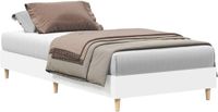 vidaXL Bedframe Wit Bewerkt hout