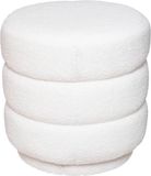 Atmosphera Poef om te zitten Desert Vibes - hout/stof - soft wit - D40 x H40 cm