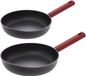 Secret de Gourmet Poêles Valence - D25 en D27 cm - alle warmtebronnen - noir/rouge