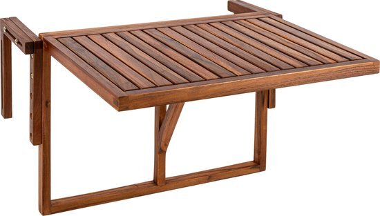 PrimeMatik - Klaptafel 60 x 40 cm in gecertificeerd teakhout voor balkon