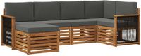 vidaXL - Hoek loungeset - 6 zitplekken - Acacia hout - Natuurlijk en antraciet