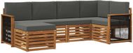 vidaXL - Ensemble de salon d'angle - 6 places assises - Acacia - Naturel et anthracite
