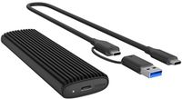 Icy Box IB-1808MCT-CU31 Extern M.2 NVMe & SATA SSD Behuizing – USB 3.2 Gen 2 Type-C®, tot 10 Gbit/s overdracht, werkzeugloos ontwerp, aluminium koelhuis met warmtepad, ondersteunt 2230/2242/2260/2280 formaten
