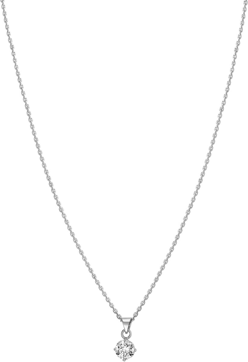 The Jewelry Collection Ketting Zirkonia Dames Zilver 45 cm