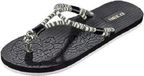 BECO Dames Teenslippers Eva Zwart/wit Maat 37