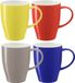 Bellatio Design Koffiemokken/Bekers Paris - 4 stuks - Porselein - Multi Regenboog - 350 ml