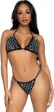 Leg Avenue Domino Bikini Set Zwart Glitter L