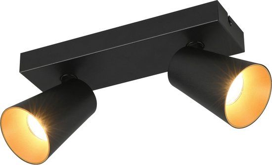 TRIO SHARP - Spot - Zwart mat - excl. 2x GU10 4,9 W - Wandmontage